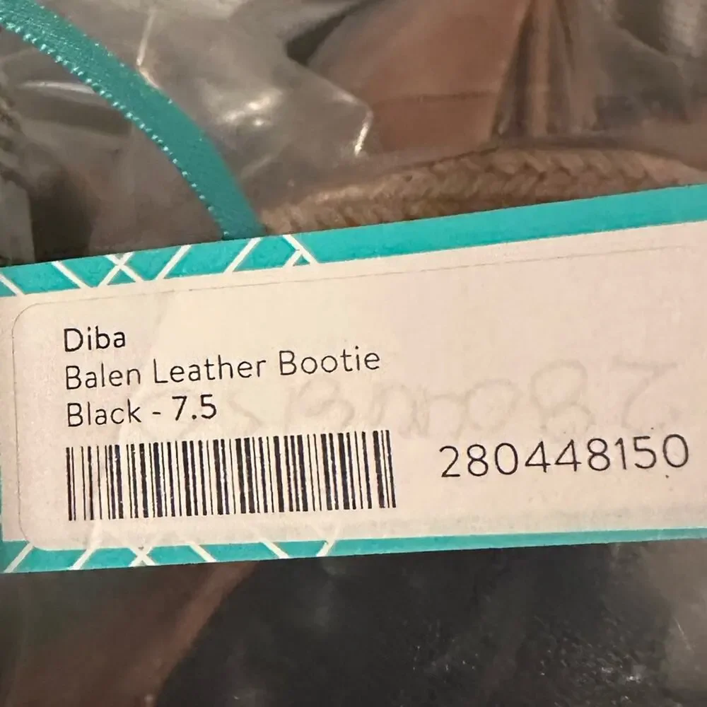 Diba Black Leather Wedge Ankle Boots with Buckle – Size 7.5 Nwt